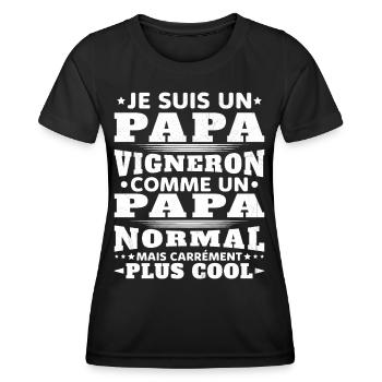 Je Suis un Papa Vigneron / Homme Vigneron Cadeau - T-shirt sport Femme - noir - Devant - AI Model Female 172 light (172cm)
