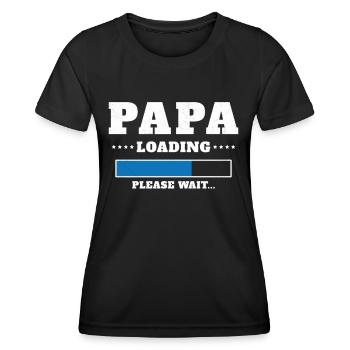 Papa wird geladen Bitte warten - Frauen Funktions-T-Shirt - Schwarz - Vorne - AI Model Female 172 light (172cm)