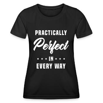 Pratiquement parfait à tous points de vue - T-shirt sport Femme - noir - Devant - AI Model Female 172 light (172cm)