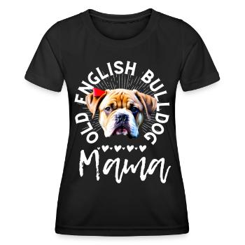 Bulldogge Bulldog Bulldoggen Mama - Frauen Funktions-T-Shirt - Schwarz - Vorne - AI Model Female 172 light (172cm)