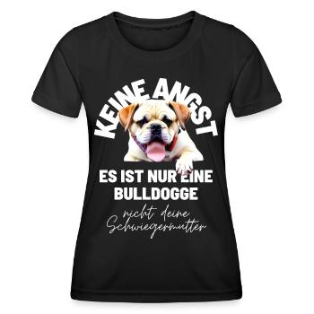KEINE ANGST ... Bulldogge Bulldog Bulldoggen - Frauen Funktions-T-Shirt - Schwarz - Vorne - AI Model Female 172 light (172cm)