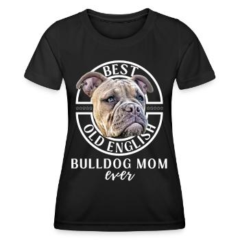 Bulldogge - Bulldog MOM - Bulldoggen Mama - Frauen Funktions-T-Shirt - Schwarz - Vorne - AI Model Female 172 light (172cm)
