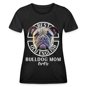 Bulldogge - BEST Bulldog MOM - Bulldoggen Mama - T-shirt sport Femme - noir - Devant - AI Model Female 172 light (172cm)