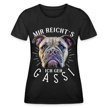 MIR REICHTS ... Bulldogge Bulldog Bulldoggen - Frauen Funktions-T-Shirt - Schwarz - Vorne - AI Model Female 172 light (172cm)