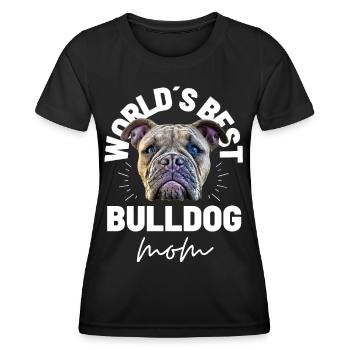 Bulldog WORLDS BEST Bulldog MOM Bulldogs Mom - T-shirt sport Femme - noir - Devant - AI Model Female 172 light (172cm)