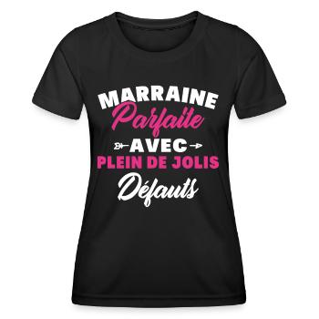 Marraine parfaite avec plein de jolis défauts - T-shirt sport Femme - noir - Devant - AI Model Female 172 light (172cm)