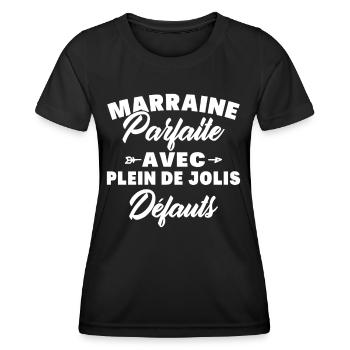 Marraine parfaite avec plein de jolis défauts - T-shirt sport Femme - noir - Devant - AI Model Female 172 light (172cm)