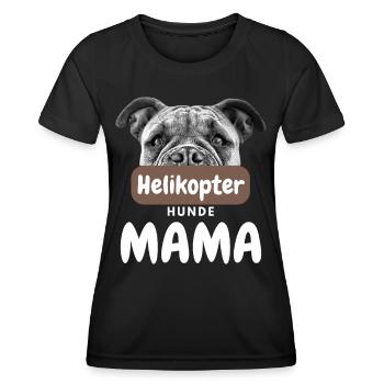 HELIKOPTER HUNDE MAMA HUND Hundefreund Papa - Frauen Funktions-T-Shirt - Schwarz - Vorne - AI Model Female 172 light (172cm)