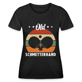 Old Schmetterhand Tischtennis Geschenkidee - Frauen Funktions-T-Shirt - Schwarz - Vorne - AI Model Female 172 light (172cm)