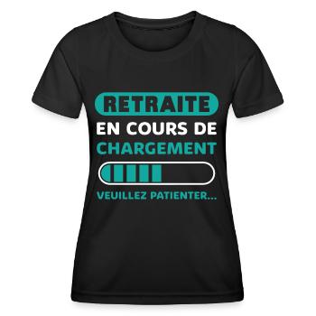 Départ En Retraite Humour Retraite En Cours - T-shirt sport Femme - noir - Devant - AI Model Female 172 light (172cm)