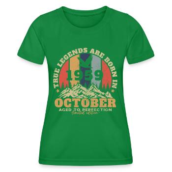 October 1959 Vintage Birthday Gift - Women's Functional T-Shirt - kelly green - Front - AI Model Female 172 dark (172cm)