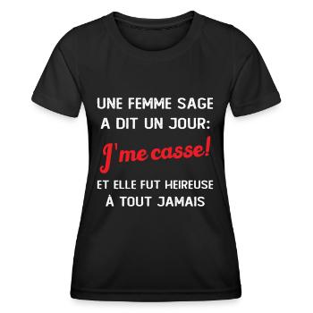 idee depart collegue de travail humour - T-shirt sport Femme - noir - Devant - AI Model Female 172 light (172cm)