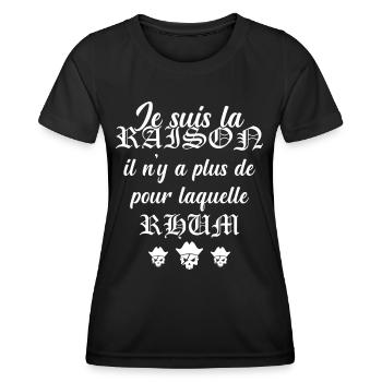 Cadeau Humour Pirates Rhum - T-shirt sport Femme - noir - Devant - AI Model Female 172 light (172cm)