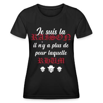 Cadeau Humour Pirates Rhum - T-shirt sport Femme - noir - Devant - AI Model Female 172 light (172cm)