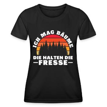 Ich Mag Bäume Die Halten Die Fresse - Frauen Funktions-T-Shirt - Schwarz - Vorne - AI Model Female 172 light (172cm)