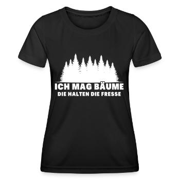 Ich Mag Bäume Die Halten Die Fresse - Frauen Funktions-T-Shirt - Schwarz - Vorne - AI Model Female 172 light (172cm)