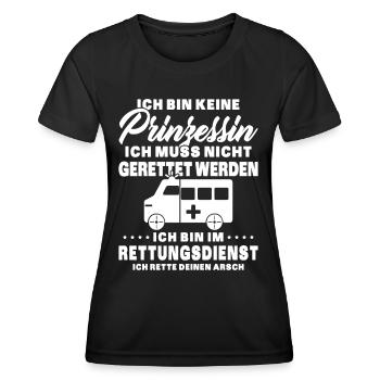 Frauensanitäterin Sanitäterin - Frauen Funktions-T-Shirt - Schwarz - Vorne - AI Model Female 172 light (172cm)