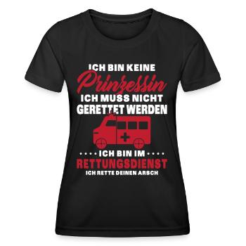 Frauensanitäterin Sanitäterin - Frauen Funktions-T-Shirt - Schwarz - Vorne - AI Model Female 172 light (172cm)