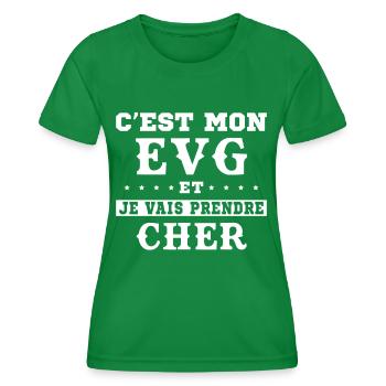 C'est Mon EVG Et Je Vais Prendre Cher, Futur Marié - T-shirt sport Femme - vert - Devant - AI Model Female 172 dark (172cm)