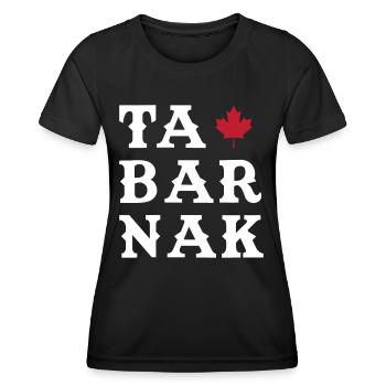 Tabarnak Je Me Barre Au Canada Feuille D'érable - T-shirt sport Femme - noir - Devant - AI Model Female 172 light (172cm)