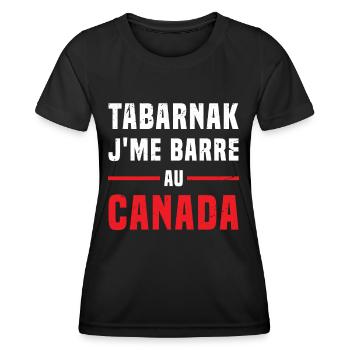TABARNAK Je Me Barre Au Canada Humour - T-shirt sport Femme - noir - Devant - AI Model Female 172 light (172cm)