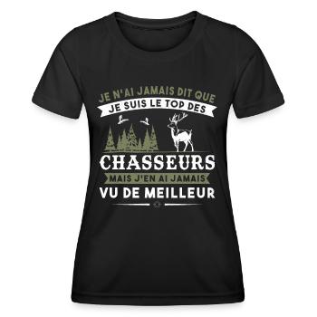 Chasse Pour Homme Cerf Cadeau Chasse Hommes - T-shirt sport Femme - noir - Devant - AI Model Female 172 light (172cm)