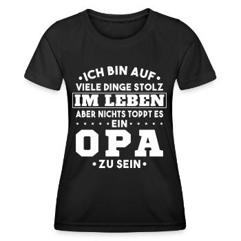 ich bin stolz wie ein Opa - Frauen Funktions-T-Shirt - Schwarz - Vorne - AI Model Female 172 light (172cm)