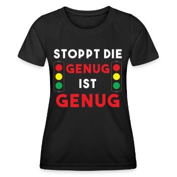 Arrêtez le feu tricolore - j’en ai assez de vos mensonges - T-shirt sport Femme - noir - Devant - AI Model Female 172 light (172cm)