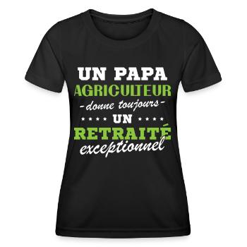 A Farmer Dad Gives an Exceptional Retiree - Women's Functional T-Shirt - black - Front - AI Model Female 172 light (172cm)