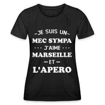 Faner Marseille und der Humor Marseillais Aperitif - Frauen Funktions-T-Shirt - Schwarz - Vorne - AI Model Female 172 light (172cm)