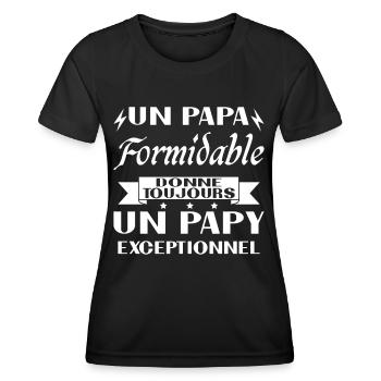 Terrific Dad Gives an Exceptional Grandpa - Women's Functional T-Shirt - black - Front - AI Model Female 172 light (172cm)