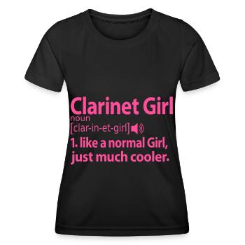 Joueuse de clarinette Dictons de joueur de clarinette - T-shirt sport Femme - noir - Devant - AI Model Female 172 light (172cm)