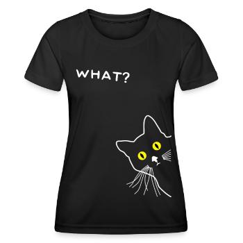 Curious Cat - Women's Functional T-Shirt - black - Front - AI Model Female 172 light (172cm)