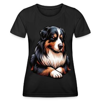 Berger australien Aussie Aussie Propriétaires Aussies - T-shirt sport Femme - noir - Devant - AI Model Female 172 light (172cm)