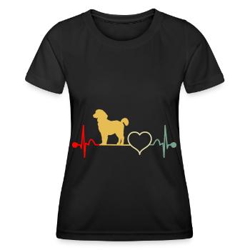 Standard Pyredoodle Heartbeat Vintage Retro - T-shirt sport Femme - noir - Devant - AI Model Female 172 light (172cm)