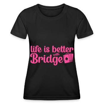 Joueur de bridge fille Joueur de bridge Dictons Rose - T-shirt sport Femme - noir - Devant - AI Model Female 172 light (172cm)