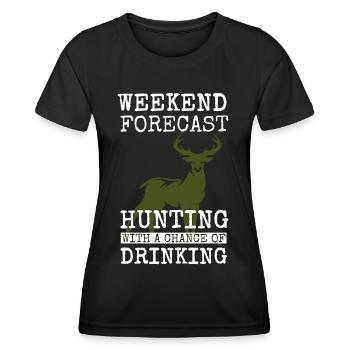 Jagen Jäger Förster Hirsch Geschenk Geschenkidee - Frauen Funktions-T-Shirt - Schwarz - Vorne - AI Model Female 172 light (172cm)