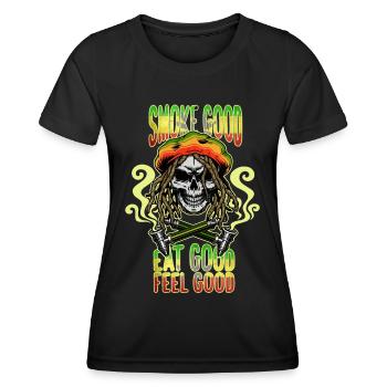 Weed Cannabis Marijuana Pot Geschenk - Frauen Funktions-T-Shirt - Schwarz - Vorne - AI Model Female 172 light (172cm)