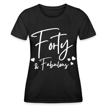Vierzig fabelhaft - Frauen Funktions-T-Shirt - Schwarz - Vorne - AI Model Female 172 light (172cm)