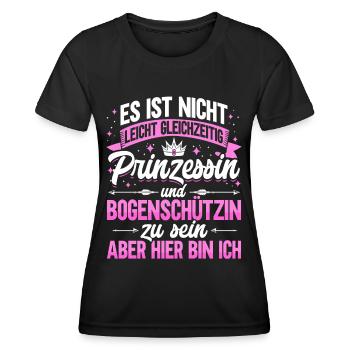 Bogenschützin Bogenschießen Geschenk Bogensport - Frauen Funktions-T-Shirt - Schwarz - Vorne - AI Model Female 172 light (172cm)