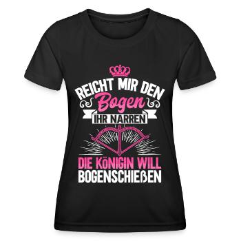 Bogenschützin Geschenk Bogenschießen Bogensport - Frauen Funktions-T-Shirt - Schwarz - Vorne - AI Model Female 172 light (172cm)