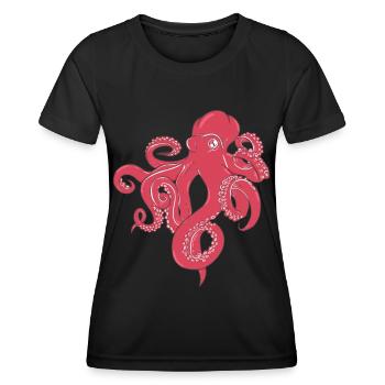Pieuvres Poulpes espèces marines Tentacules - T-shirt sport Femme - noir - Devant - AI Model Female 172 light (172cm)