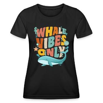 Funny whale, whale watching marine mammal - Women's Functional T-Shirt - black - Front - AI Model Female 172 light (172cm)