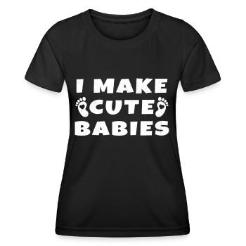 Femme Je fais de jolis bébés Enfant Humour - T-shirt sport Femme - noir - Devant - AI Model Female 172 light (172cm)