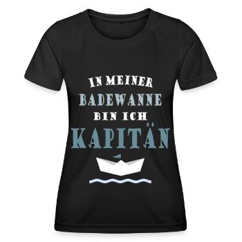 IN MEINER BADEWANNE BIN ICH KAPITÄN - Frauen Funktions-T-Shirt - Schwarz - Vorne - AI Model Female 172 light (172cm)