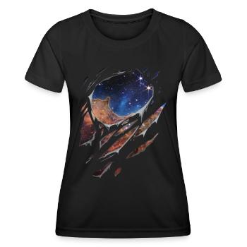 Astronomie Carina nebula galaxy zerrissen Geschenk - Frauen Funktions-T-Shirt - Schwarz - Vorne - AI Model Female 172 light (172cm)