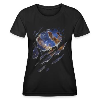 Astronomie Hand of god nebula galaxy zerrissen - Frauen Funktions-T-Shirt - Schwarz - Vorne - AI Model Female 172 light (172cm)
