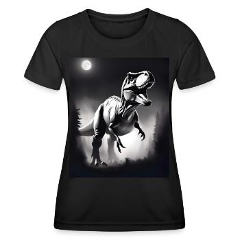 Schwarz-weißer T-Rex - Frauen Funktions-T-Shirt - Schwarz - Vorne - AI Model Female 172 light (172cm)
