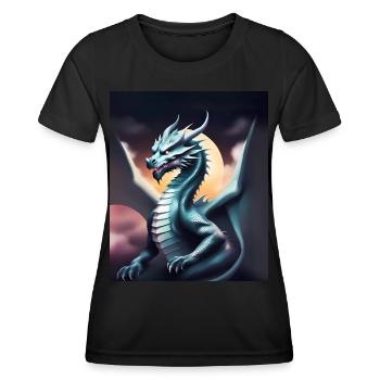 Grauer Drache - Frauen Funktions-T-Shirt - Schwarz - Vorne - AI Model Female 172 light (172cm)