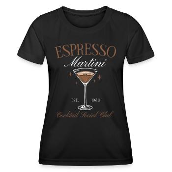 Espresso Martini Cocktail Social Club - Frauen Funktions-T-Shirt - Schwarz - Vorne - AI Model Female 172 light (172cm)